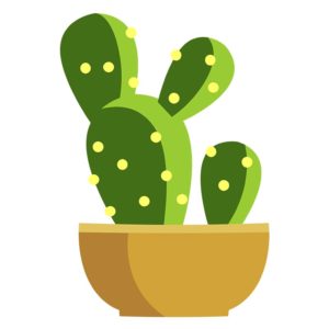 CHARMING BUNNY EARS CACTUS VECTOR ART