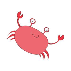 Joyous Animated Crab Vector Art