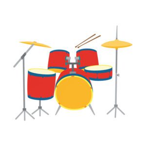 New Bee Drum Set Vector Art
