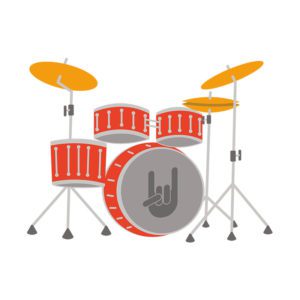 Amateur Drum Set Vector Art