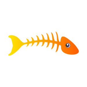 Glimmering Gold Fish Bone Vector Art