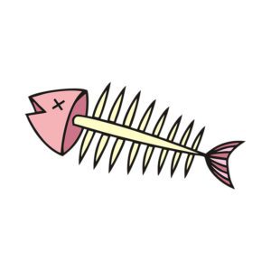 Dizzy Eyed Fish Bone Vector Art