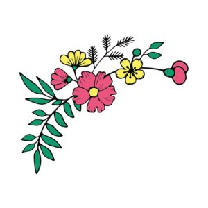 Multicolor Bergenia Bellflower Vector Art