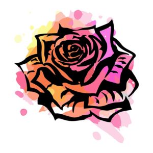 Vibrant French Rose Flower Vector Art