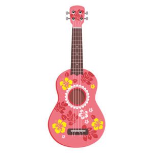 Acoustic Hippie Artistic Guitar Vector Art
