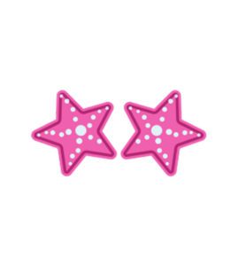 Lilac Purple Star Fish Mermaid Bra Vector Art