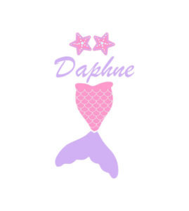 DAPHNE BABY PINK SHELL BRA MERMAID TAIL VECTOR ART
