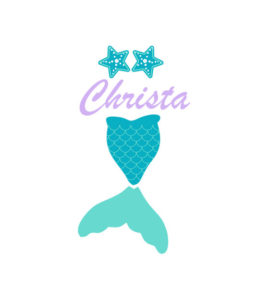 CHRISTA MINT GREEN SHELL BRA MERMAID TAIL VECTOR ART