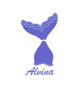 ALVINA COBALT BLUE UPSIDE MERMAID TAIL VECTOR ART