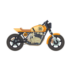 Yellow Motorcycle Vector Art