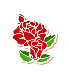 leaves and rose vector