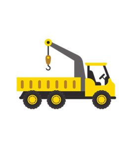 crane truck vector