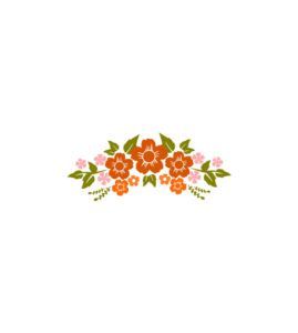 Enchanting Orange Wedding Floral Pattern Vector Art