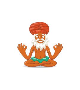 Meditating Lotus Yoga Pose Guru Vector Art