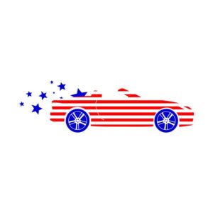 AMERICAN FLAG CAR VECTOR