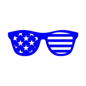 BLUE AMERICAN GLASSES VECTOR ART