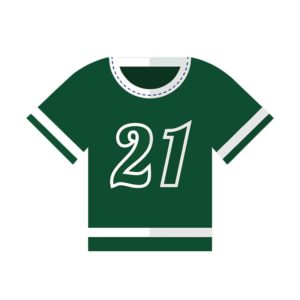 Exquisite Number 21 Green Jersey Vector Art