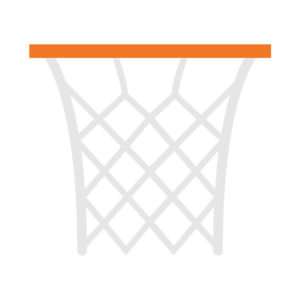 Orange Rim Basketball Net Vector Art