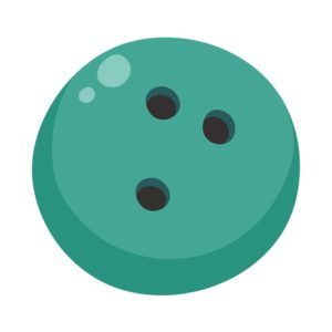 Turquoise Bowling Ball Vector Art