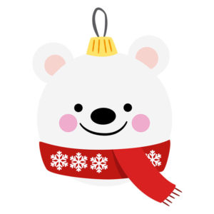 Blushing Polar Beer Christmas Bauble Vector Art