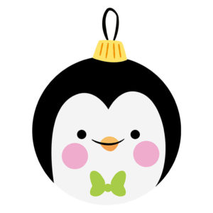 Adorable Tuxedo Penguin Bauble Vector Art
