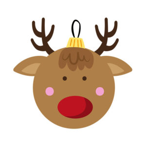 AMAZING RED NOSED REINDEER BAUBLE VECTOR ART