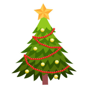 Decorated Tree with Trimmings Christmas Vector Art