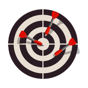 Stimulating Red Dart on BullsEye 3D Vector Art
