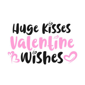 Exquisitely Huge Kisses Wishes Valentines Day Vector Art