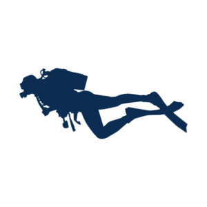 Spirited Scuba Diver Side View Vector Art