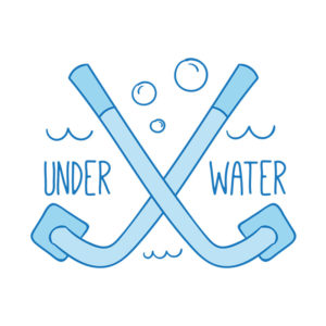 Scuba Diving Under Water Snorkels Vector Art