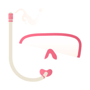 Charming Scuba Diving Mask and Snorkel Vector Art