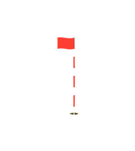 SQUARE GOLF COURSE RED FLAG STICK PIN VECTOR ART