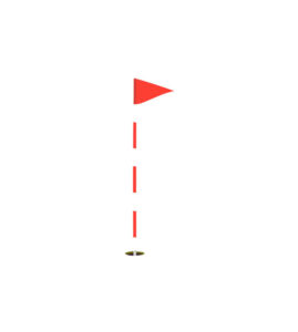 Triangle Golf Course Red Flag Stick Pin Vector Art