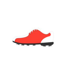 Orange Colored Spikeless Golf Shoes Vector Art