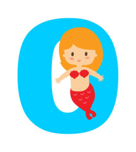 MERMAID NUMBER 0 VECTOR ART