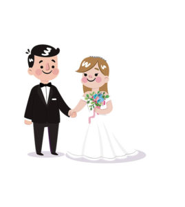 Bride & Groom Vector Art