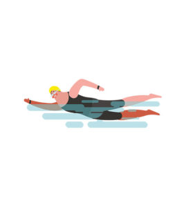 swimming man vector art