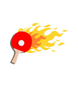 table tennis bat on fire vector