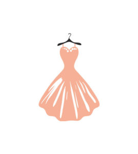 CANTALOUPE COLORED PRINCESS BRIDAL DRESS VECTOR ART