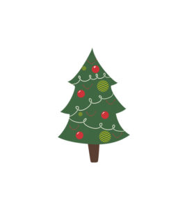 Beautifully Decorated Christmas Tree Vector Art