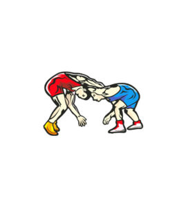 Wrestlers in Fighting Head Position Vector Art