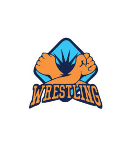 Invigorating Wrestling Emblem Vector Art