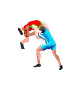 Northern Lights Suplex On Red Singlet Guy Vector Art