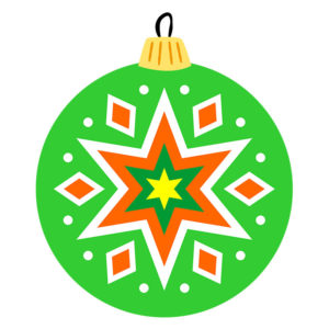 Funky Snowflake Christmas Star Bauble Vector Art