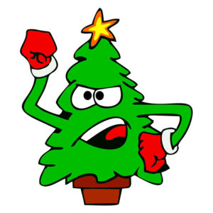 Wailing Animated Christmas Tree Vector Art