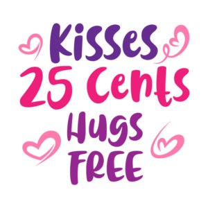 Kisses And Hugs Offer for Valentines Day Vector Art