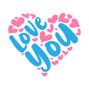 Heart Shaped Love You Valentines Day Saying Vector Art