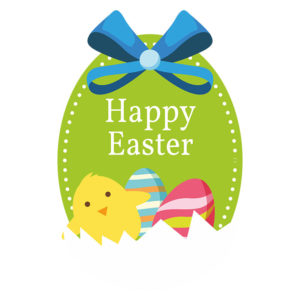 HATCHED CHICK WISHING HAPPY EASTER VECTOR ART