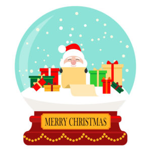 Santa Claus Making Wishing List Vector Art
